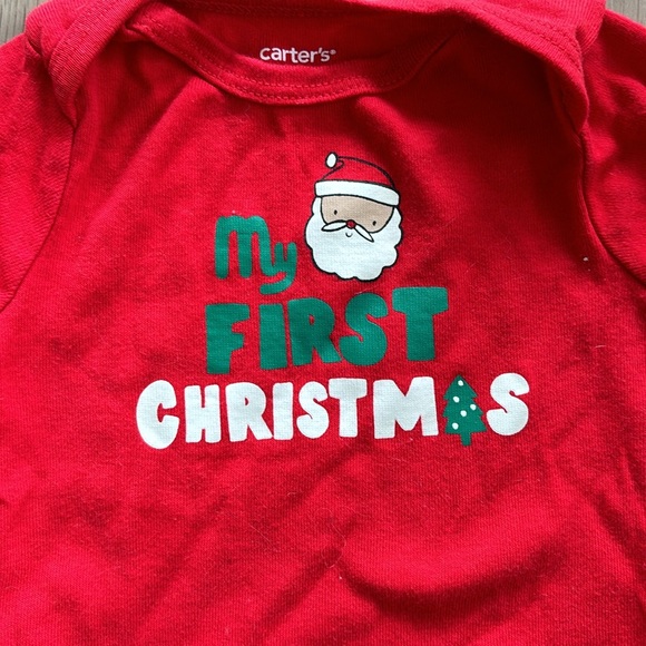 ⭐️5/$25⭐️ Carters My First Christmas top, 6M - Picture 2 of 2